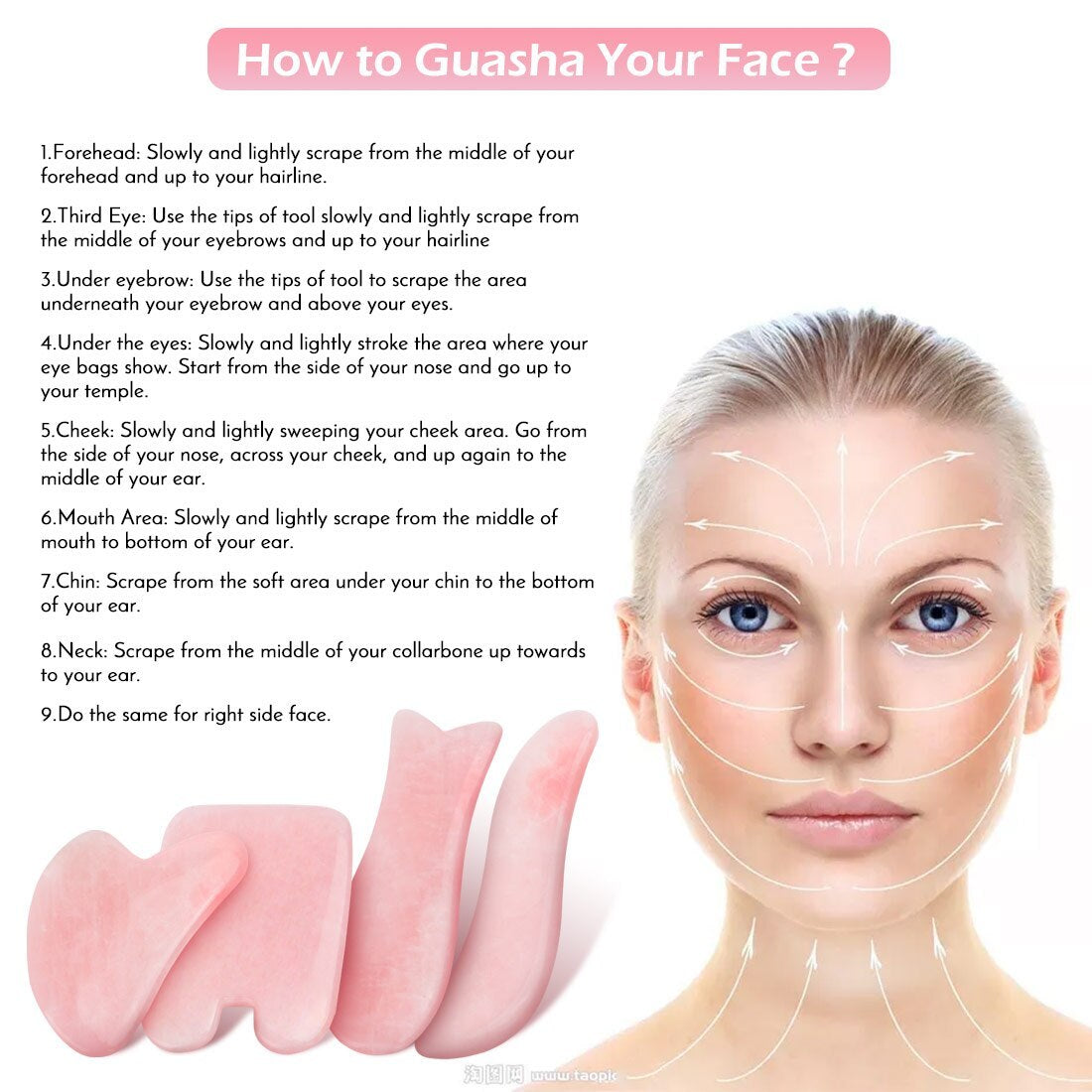 RoseQuartz Gua Sha